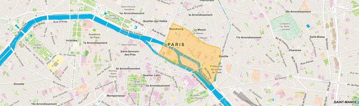 Plan de Paris 4e arrondissement