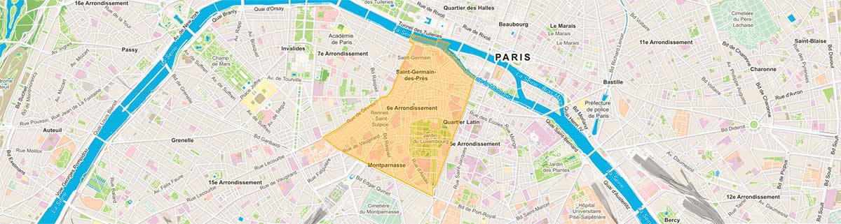 Plan du 6e arrondissement parisien