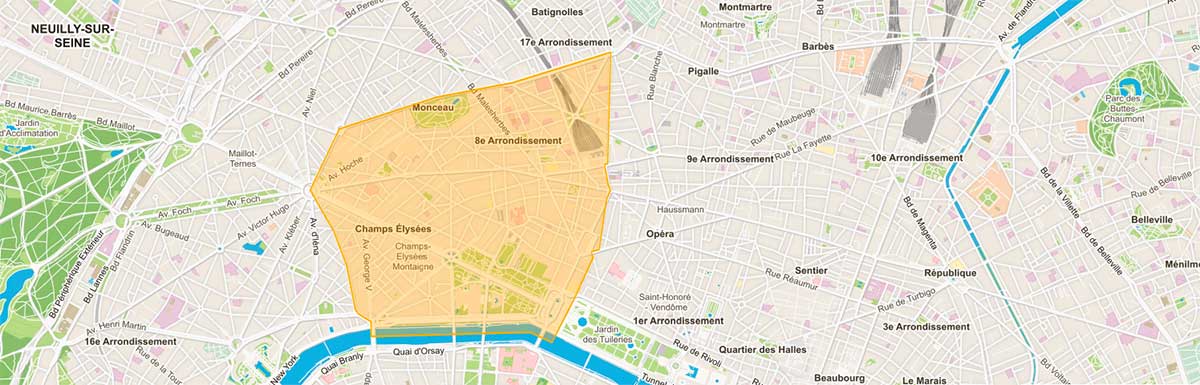 Plan du 8e arrondissement paris